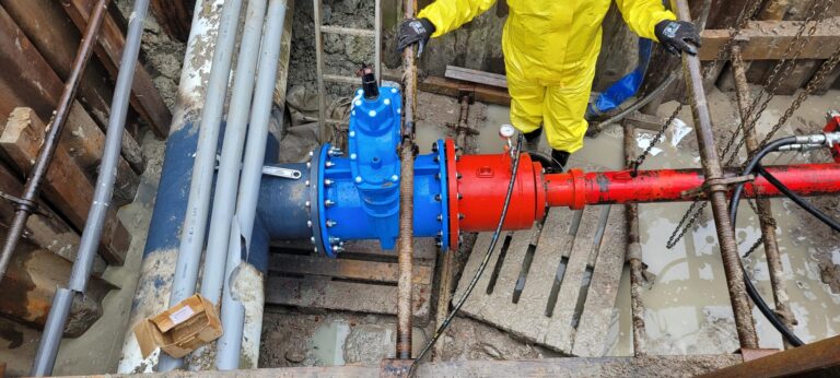 Hot tap DN350 on DN500 header